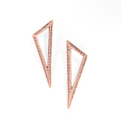 Ralph Masri Modernist Pink Sapphire Triangle Earrings