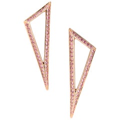 Modernistische rosa Saphir-Dreieck-Ohrringe von Ralph Masri