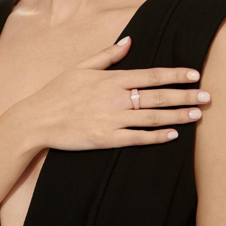 For Sale:  Ralph Masri Modernist Signet Pink Sapphire Ring 2