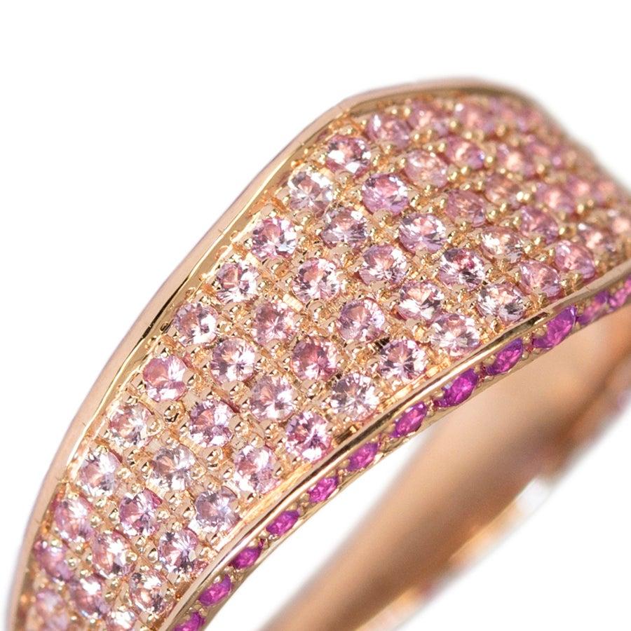 En vente :  Ralph Masri, bague sigillaire moderniste en saphir rose 3