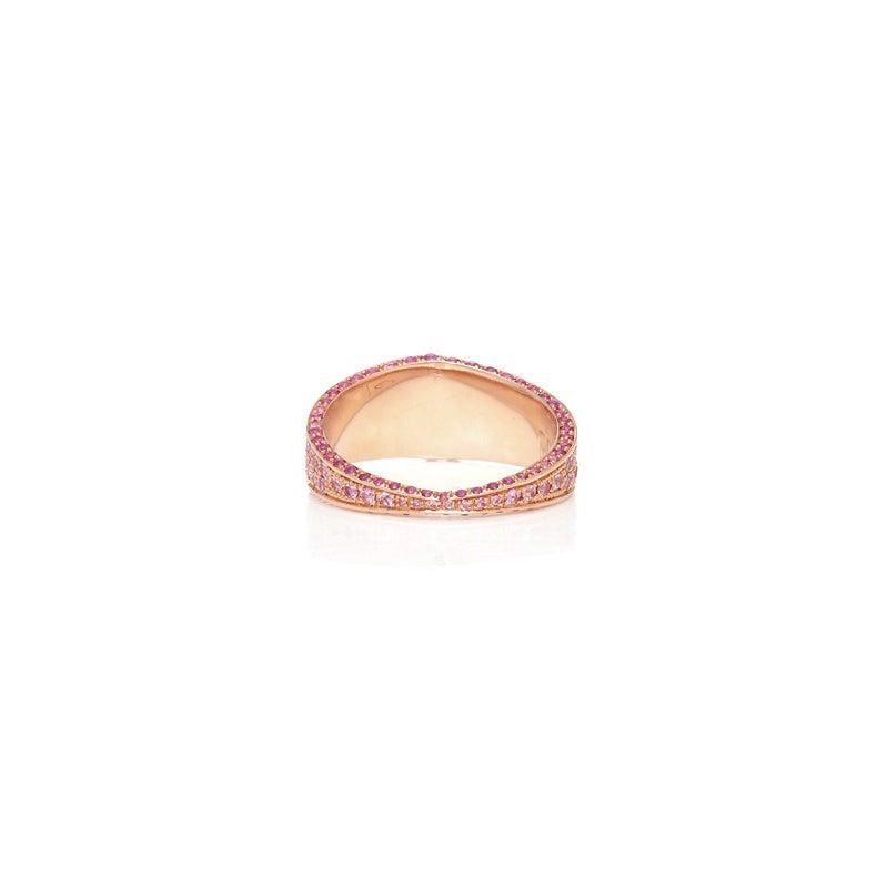 En vente :  Ralph Masri, bague sigillaire moderniste en saphir rose 4