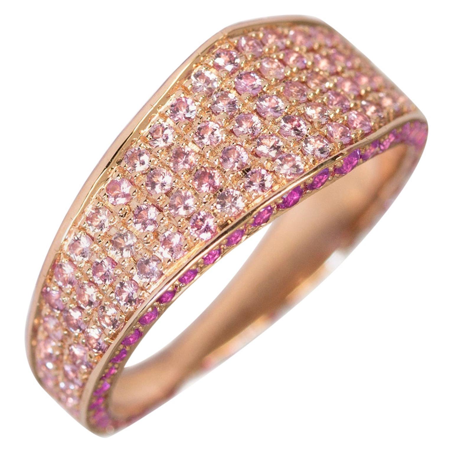 For Sale:  Ralph Masri Modernist Signet Pink Sapphire Ring