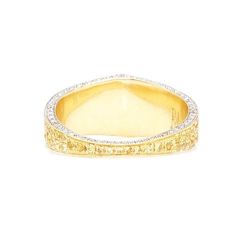 For Sale:  Ralph Masri Modernist Yellow Sapphire and Diamond Signet Ring 3