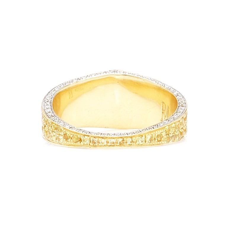 For Sale:  Ralph Masri Modernist Yellow Sapphire and Diamond Signet Ring 3