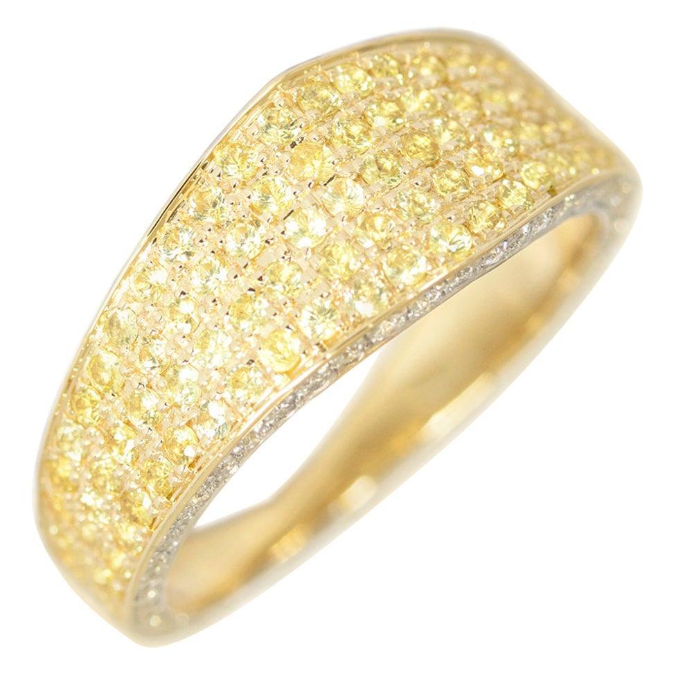 Ralph Masri Modernist Yellow Sapphire and Diamond Signet Ring