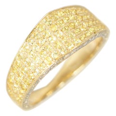 Ralph Masri Modernist Yellow Sapphire and Diamond Signet Ring