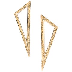 Ralph Masri Modernist Yellow Sapphire Triangle Earrings