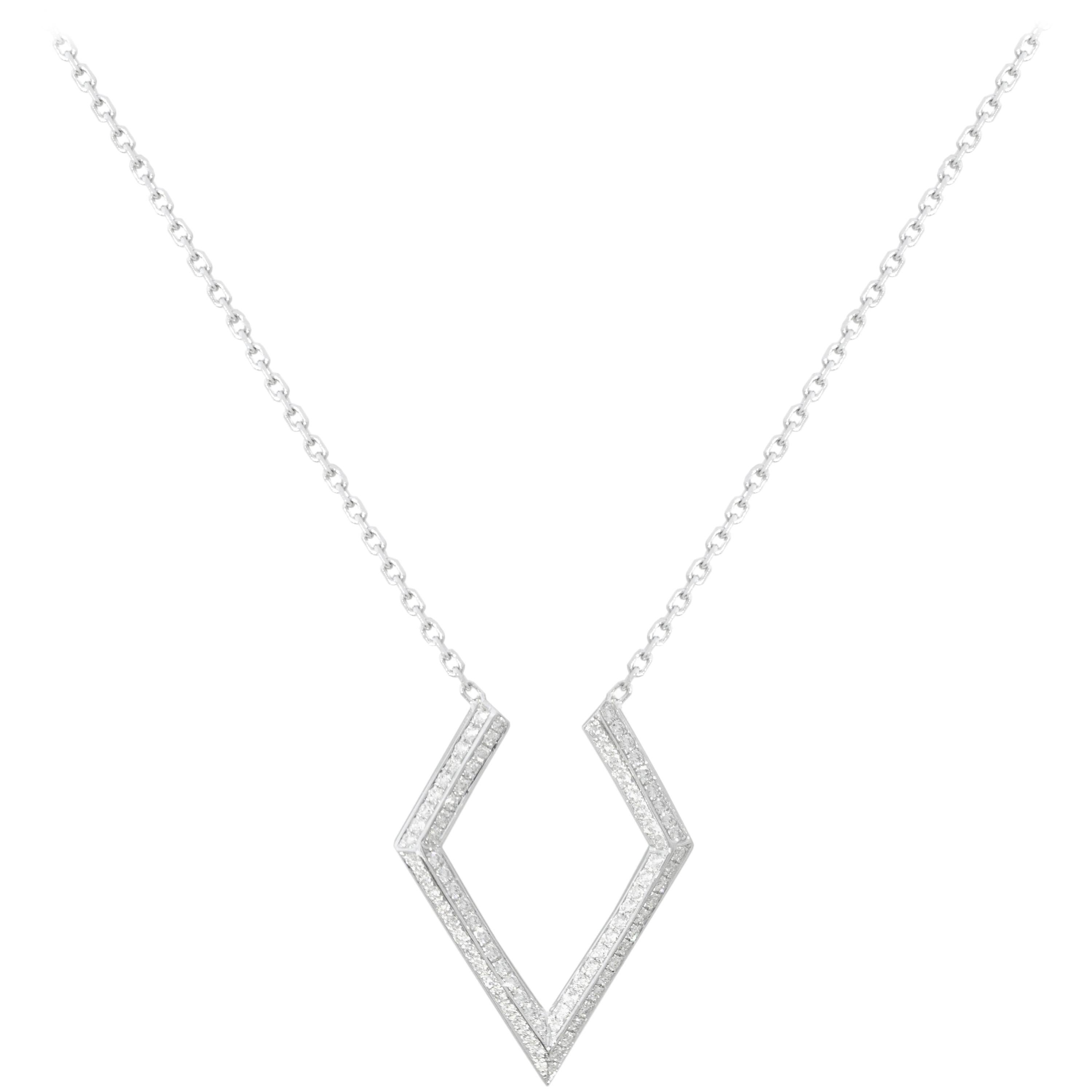 Ralph Masri Phoenician Script Diamond Necklace For Sale