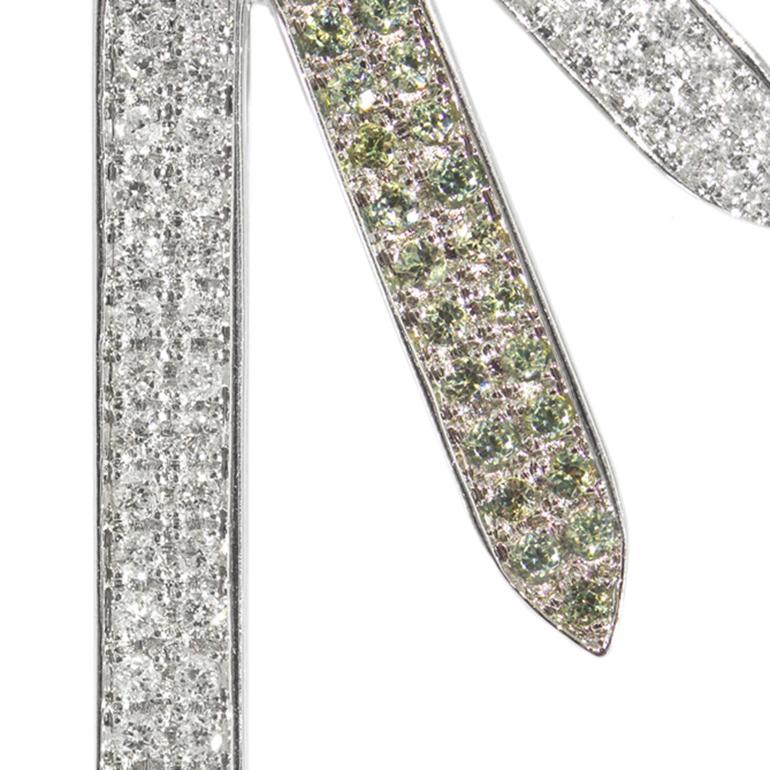 Round Cut Ralph Masri Sacred Windows Diamond Green Sapphire Earrings For Sale
