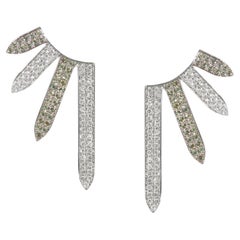 Ralph Masri Sacred Windows Diamond Green Sapphire Earrings
