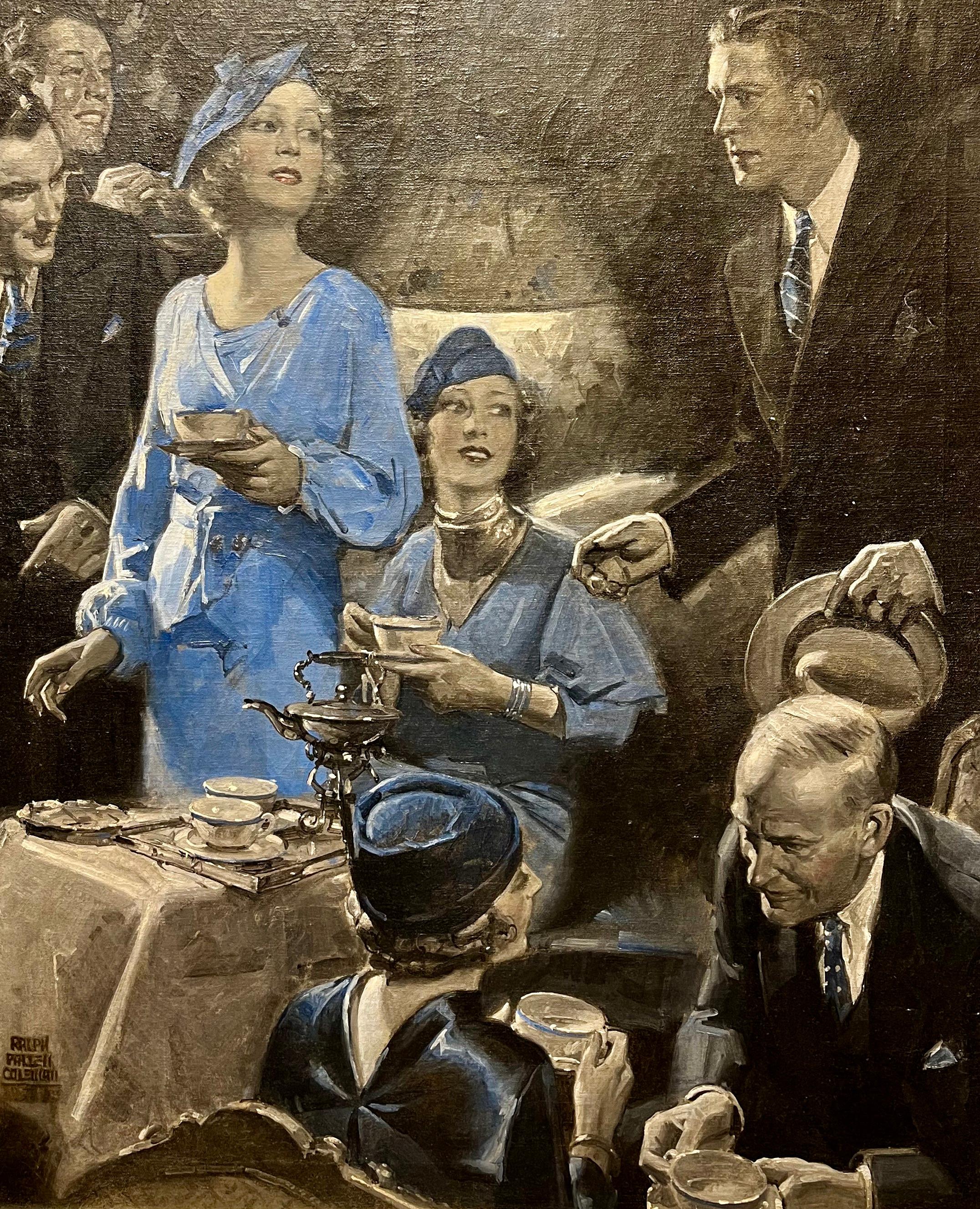 Soggiorno con riunione - Painting di Ralph Pallen Coleman