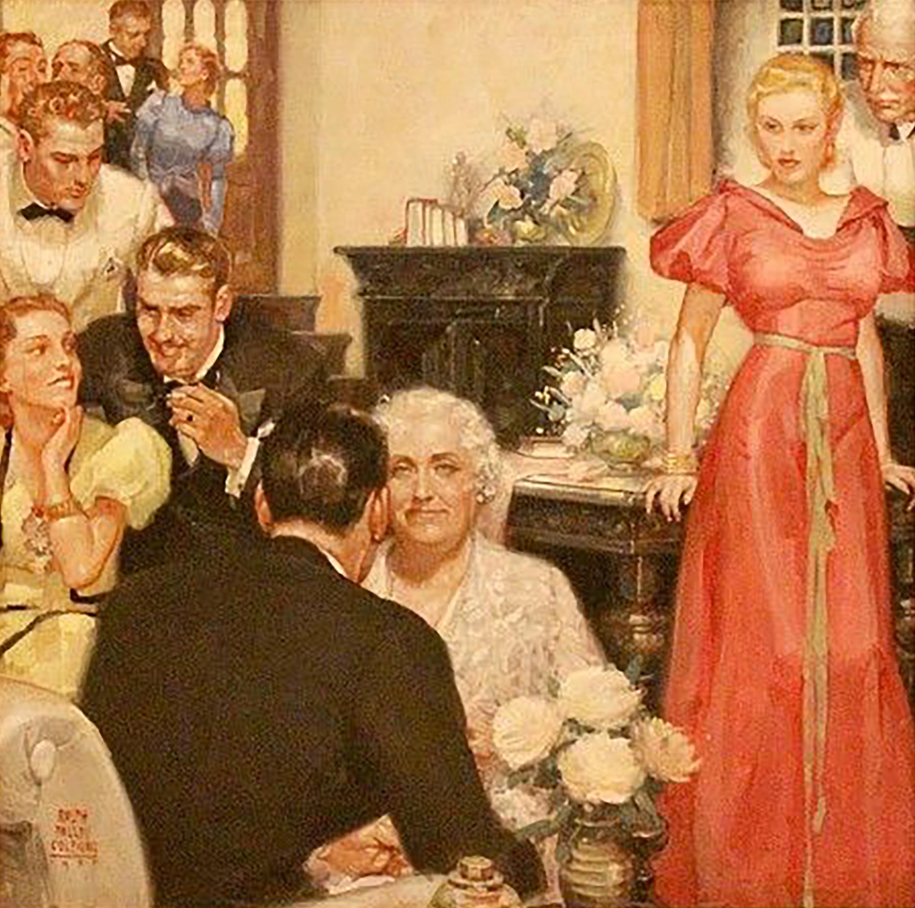 Ne vous précipitez pas sur la plus jolie fille de la salle. - Painting de Ralph Pallen Coleman