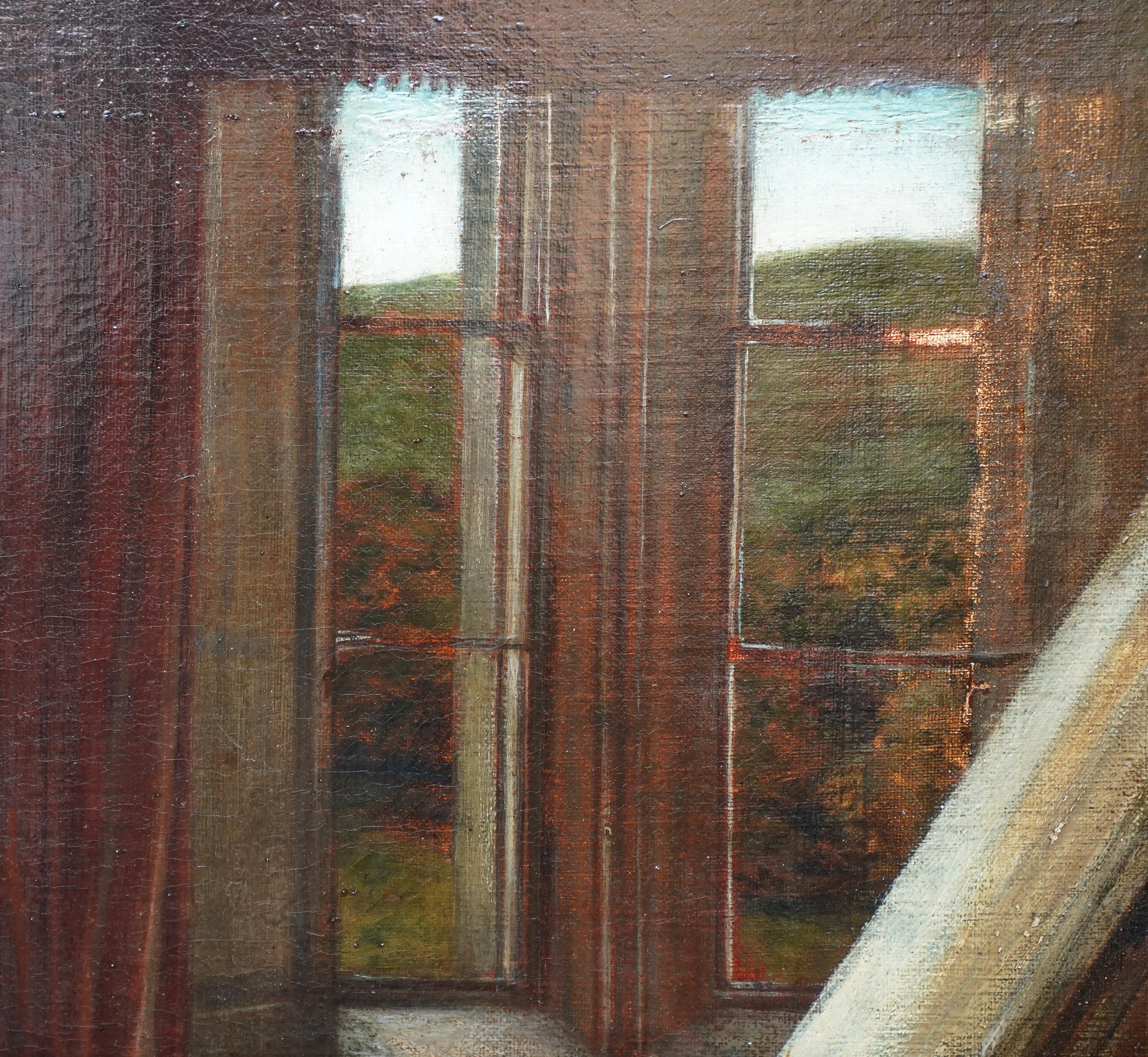 Portrait d'une fille jouant du piano - peinture à l'huile d'art musical britannique du 19e siècle en vente 2