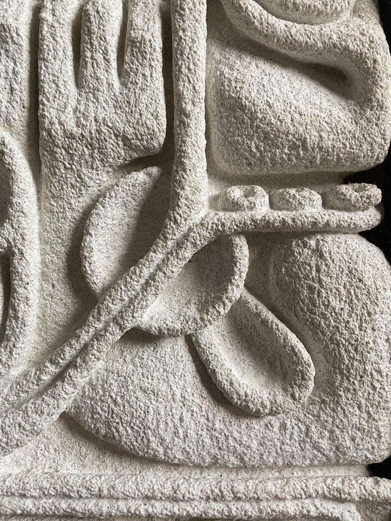Ralph Prata Carved Concrete Wall Sculpture 