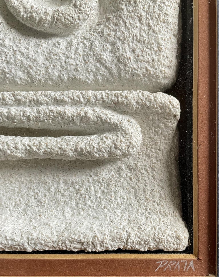 Ralph Prata Carved Concrete Wall Sculpture 