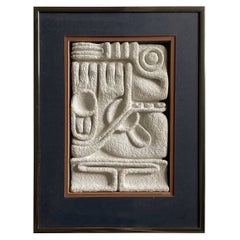 Ralph Prata Carved Concrete Wall Sculpture "Frozen Sound"