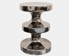 Ralph Pucci International India Mahdavi Tabouret et table d'appoint en Silver