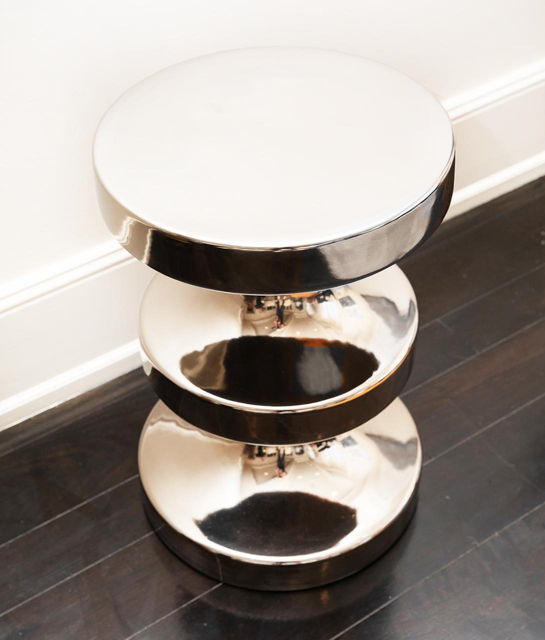 Céramique Ralph Pucci International India Mahdavi Tabouret et table d'appoint en argent en vente