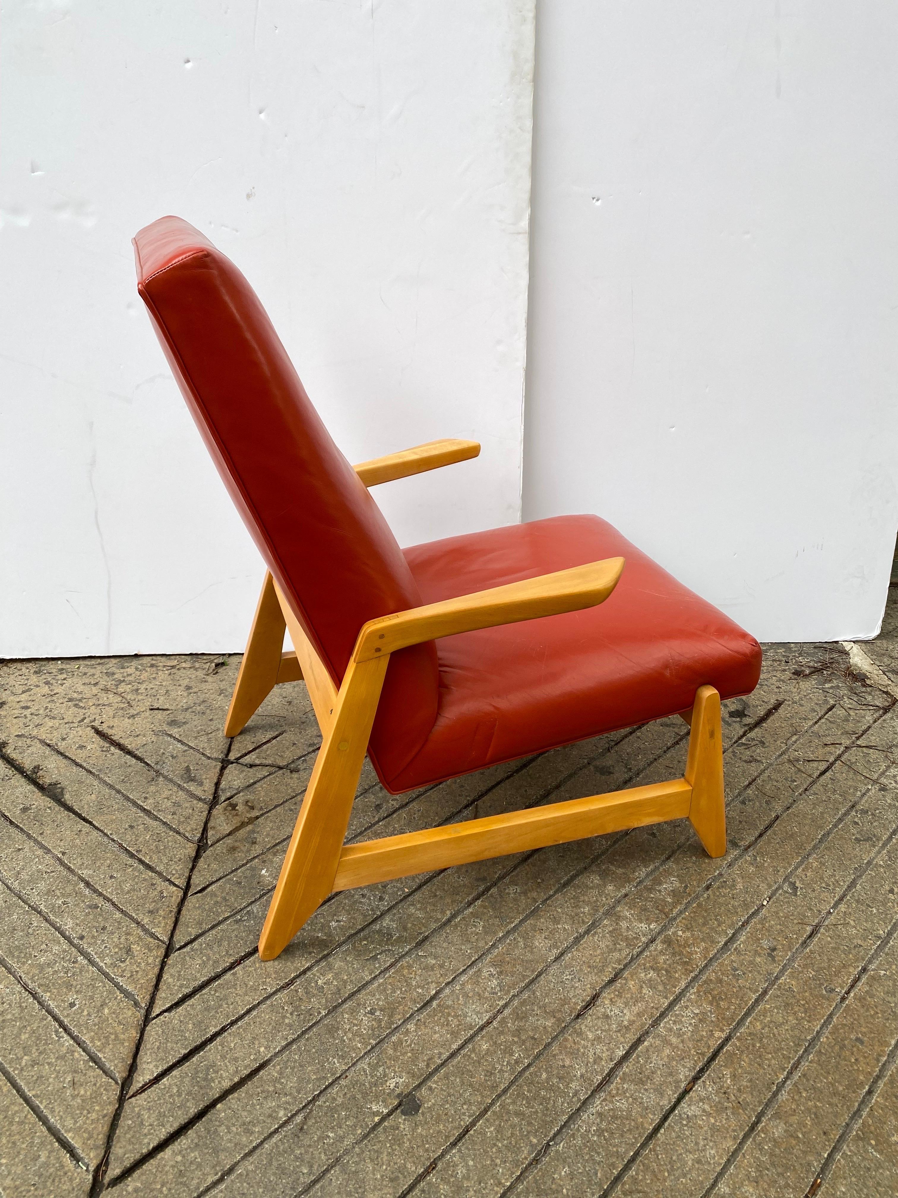 Mid-Century Modern Ralph Rapson High Back Lounge Chair For Sale