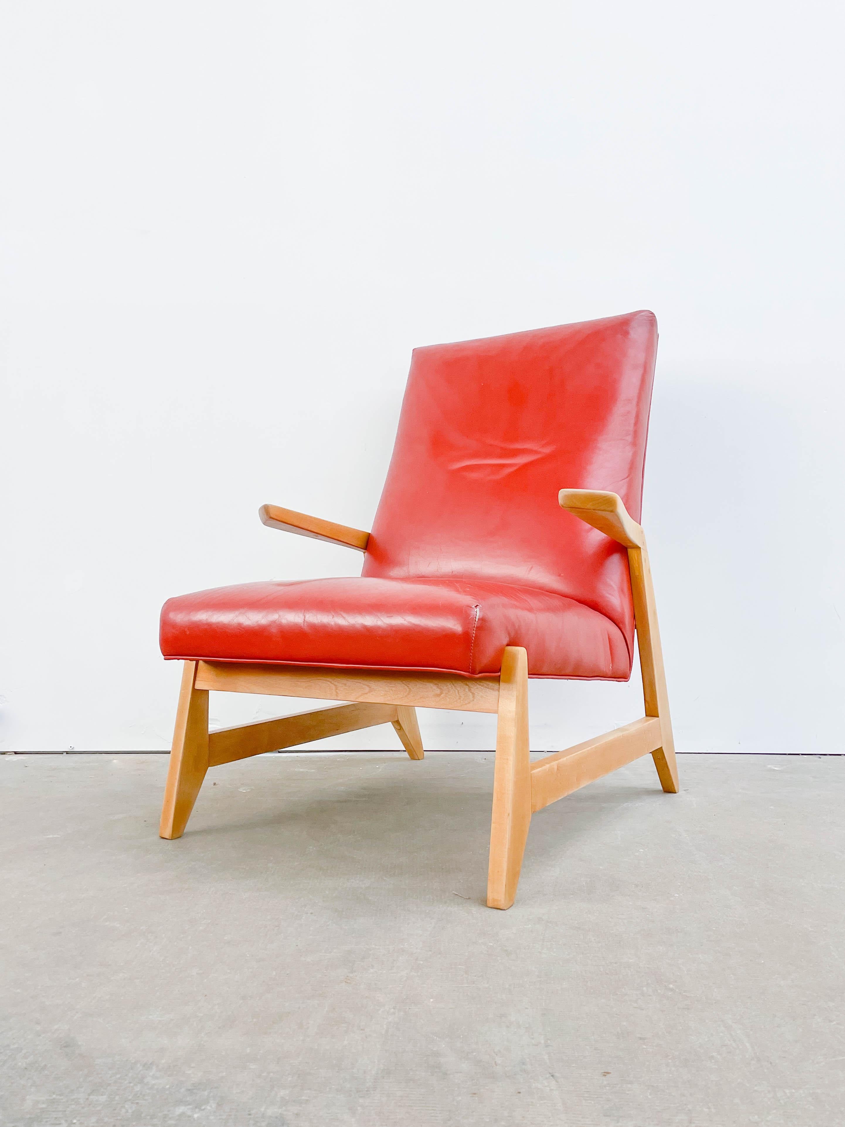 Leather Ralph Rapson Highback Armchair for Knoll