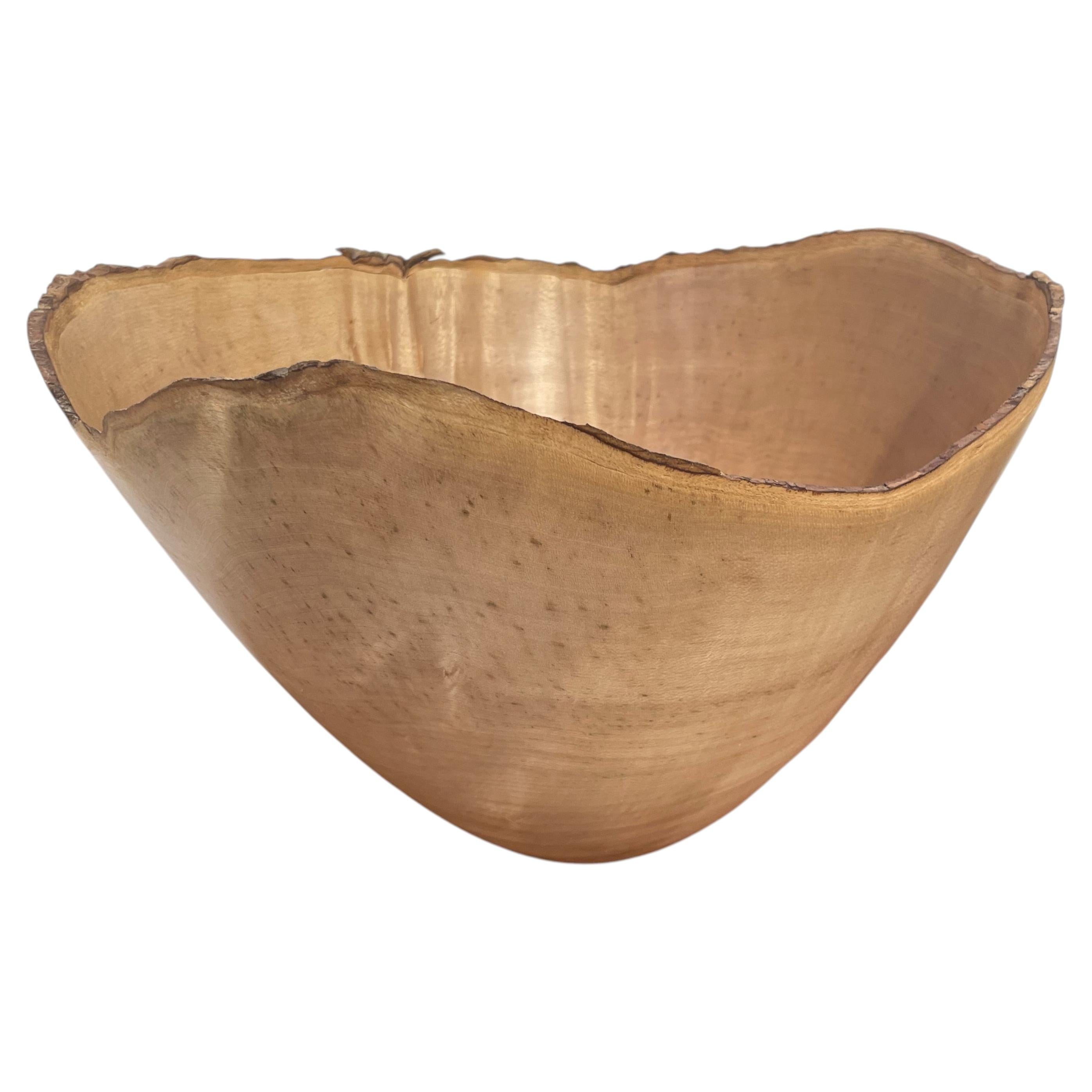 Ralph Ribour Sycomore Wood Bowl, Japanese Minimalist Style, France For Sale