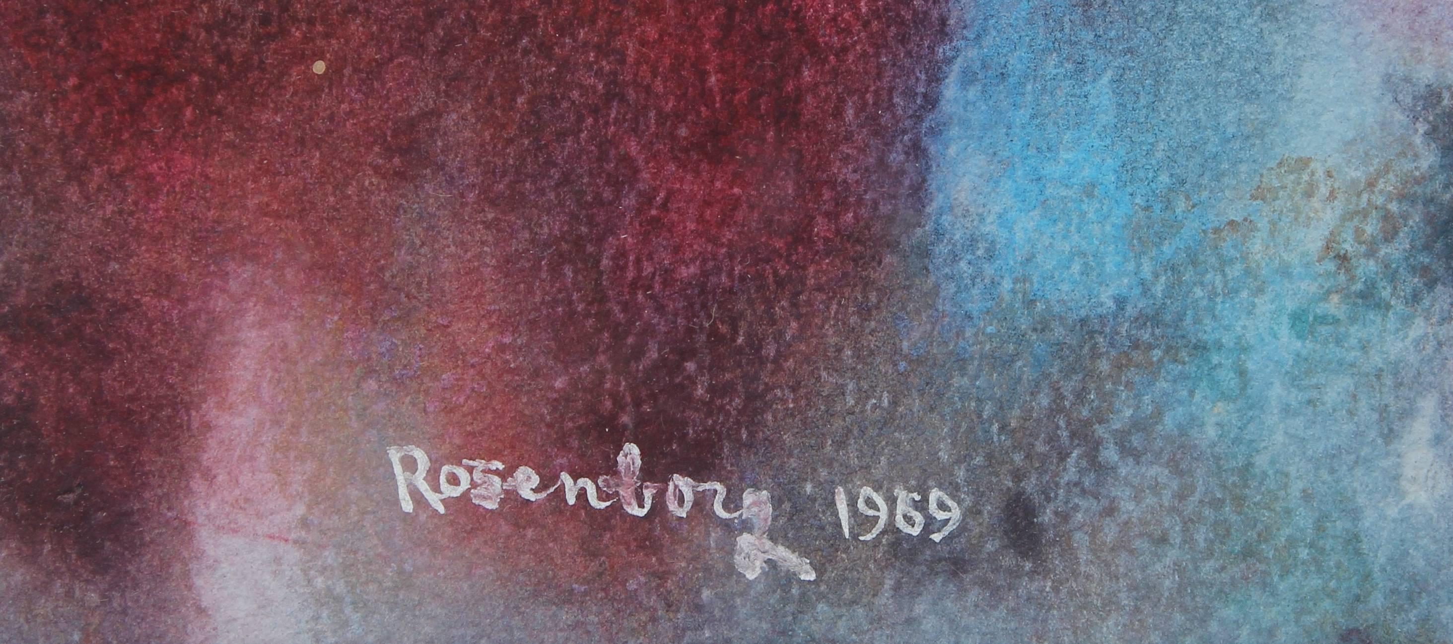 Mid-Century Modern Ralph Rosenborg Abstract Expressionist 1969 Watercolor