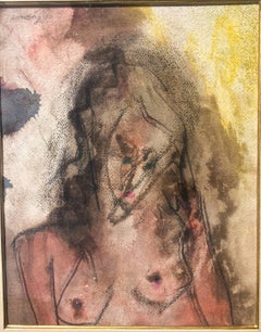 Young Woman Expressionist Watercolor