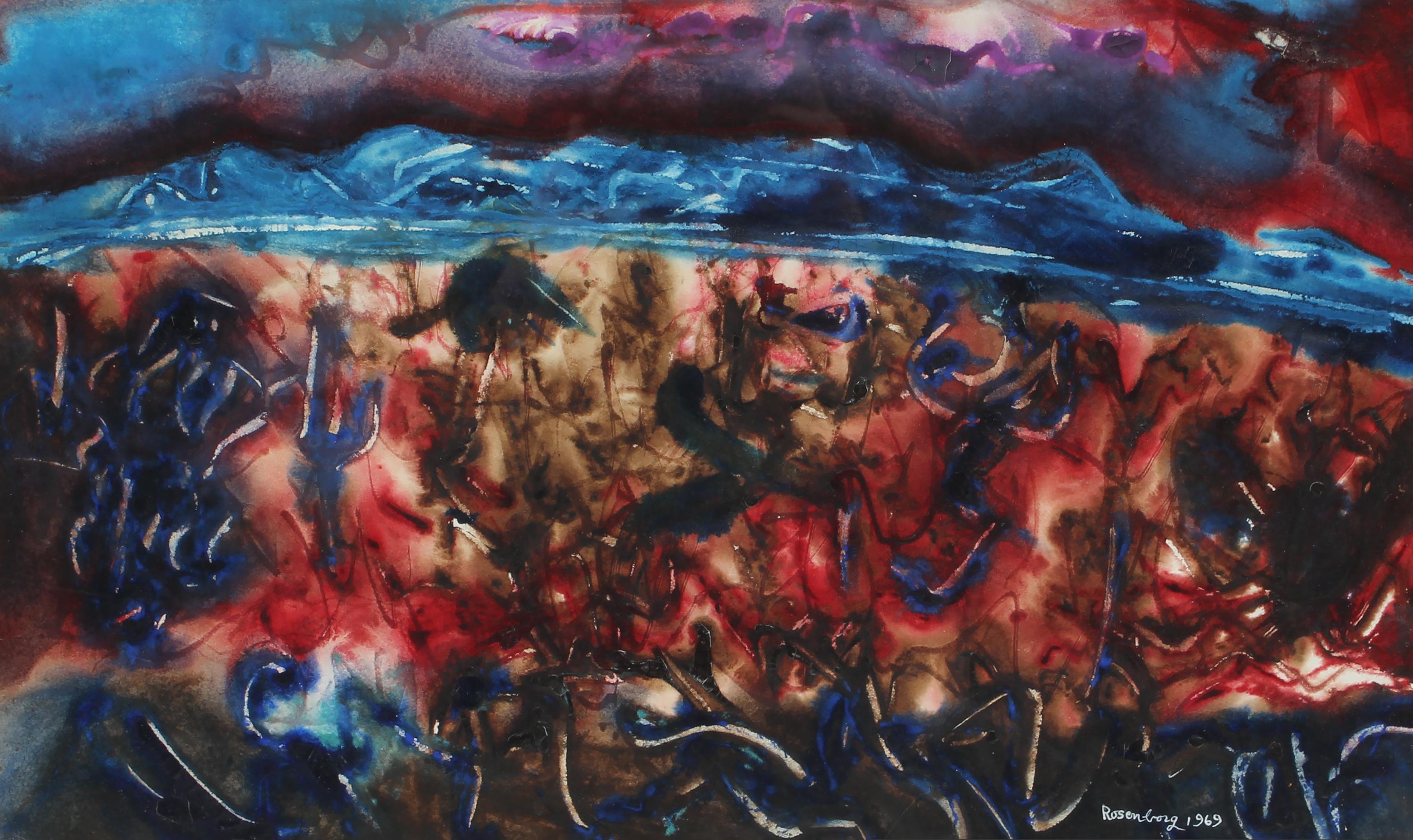 Ralph Rosenborg - Abstract Landscape Mixed Media Oil Painting New York ...
