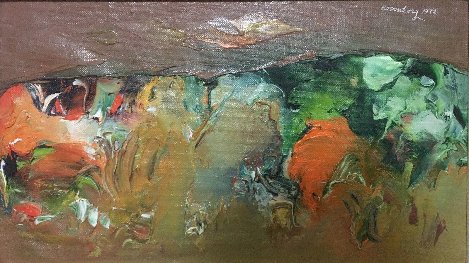 Ralph Rosenborg Landscape Painting - "American Landscape, #6, " Abstract Expressionist Landscape Mid-century Painting 