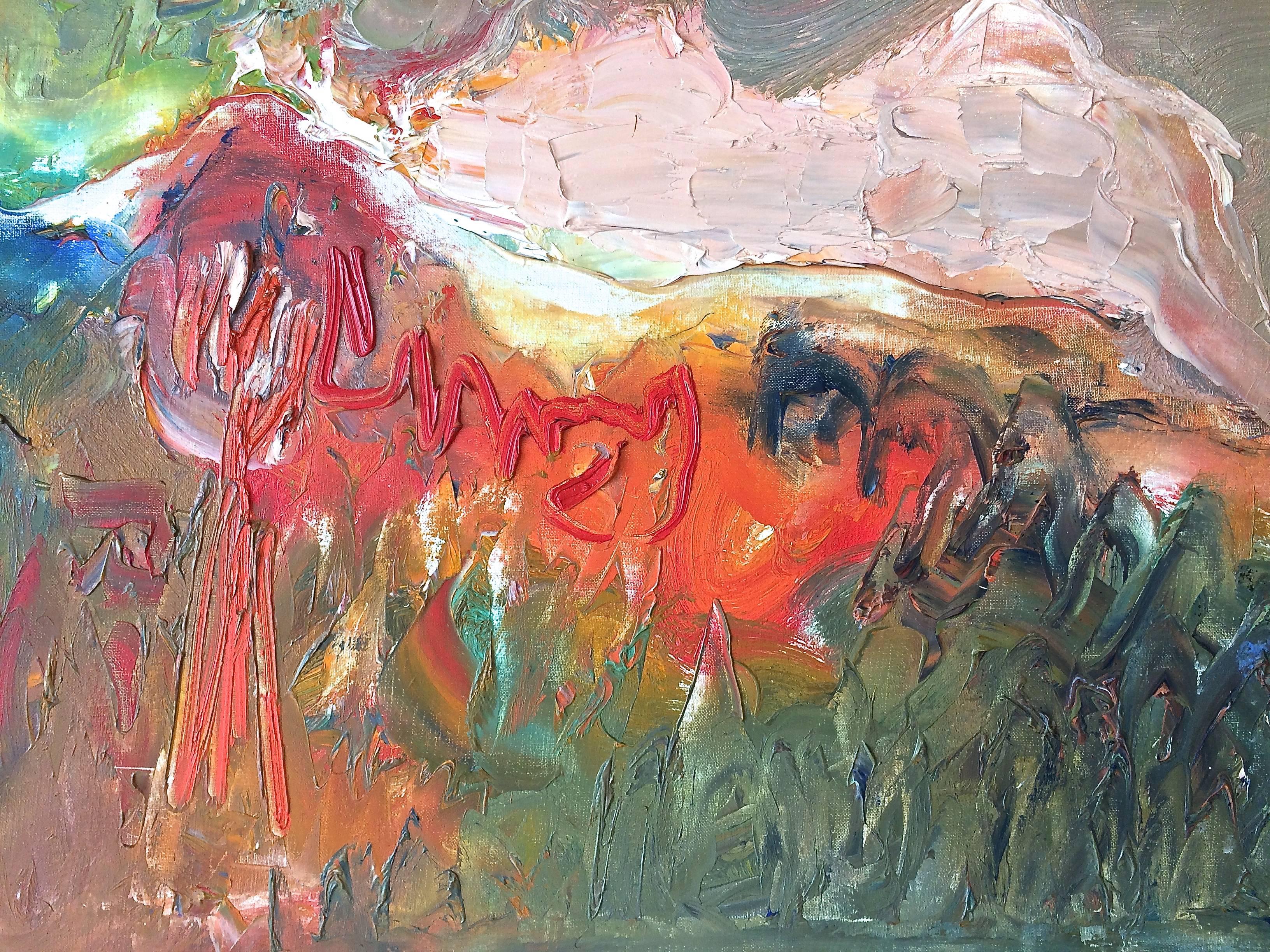 Paysage américain abstrait avec arbre en fleurs  - Painting de Ralph Rosenborg