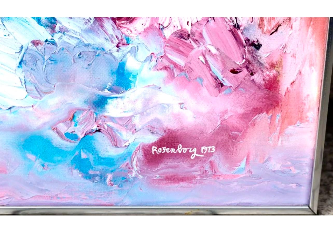 Große bunte abstrakte Expressionist Ölgemälde Modernist Strand Landschaft im Angebot 1