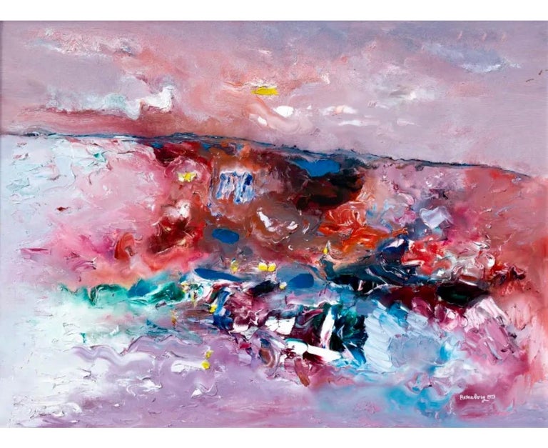Ralph Rosenborg - Large Colorful Abstract Expressionist Oil Painting ...