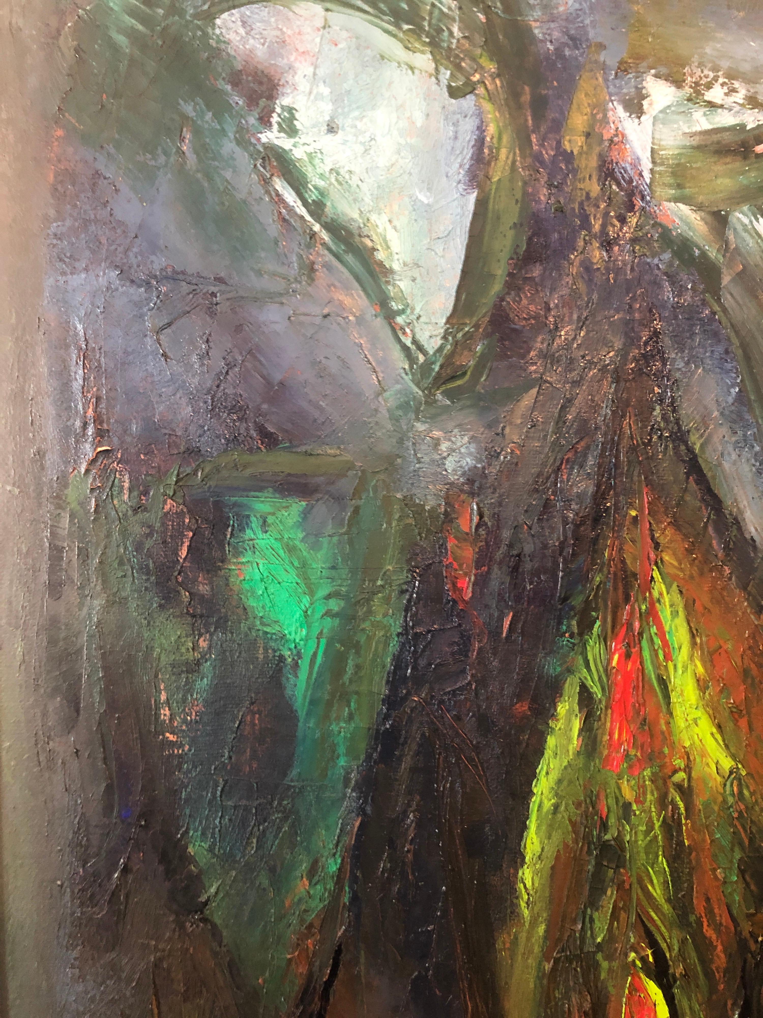 Gran pintura al óleo expresionista abstracta colorista MCM Modernista Ralph Rosenborg en venta 11
