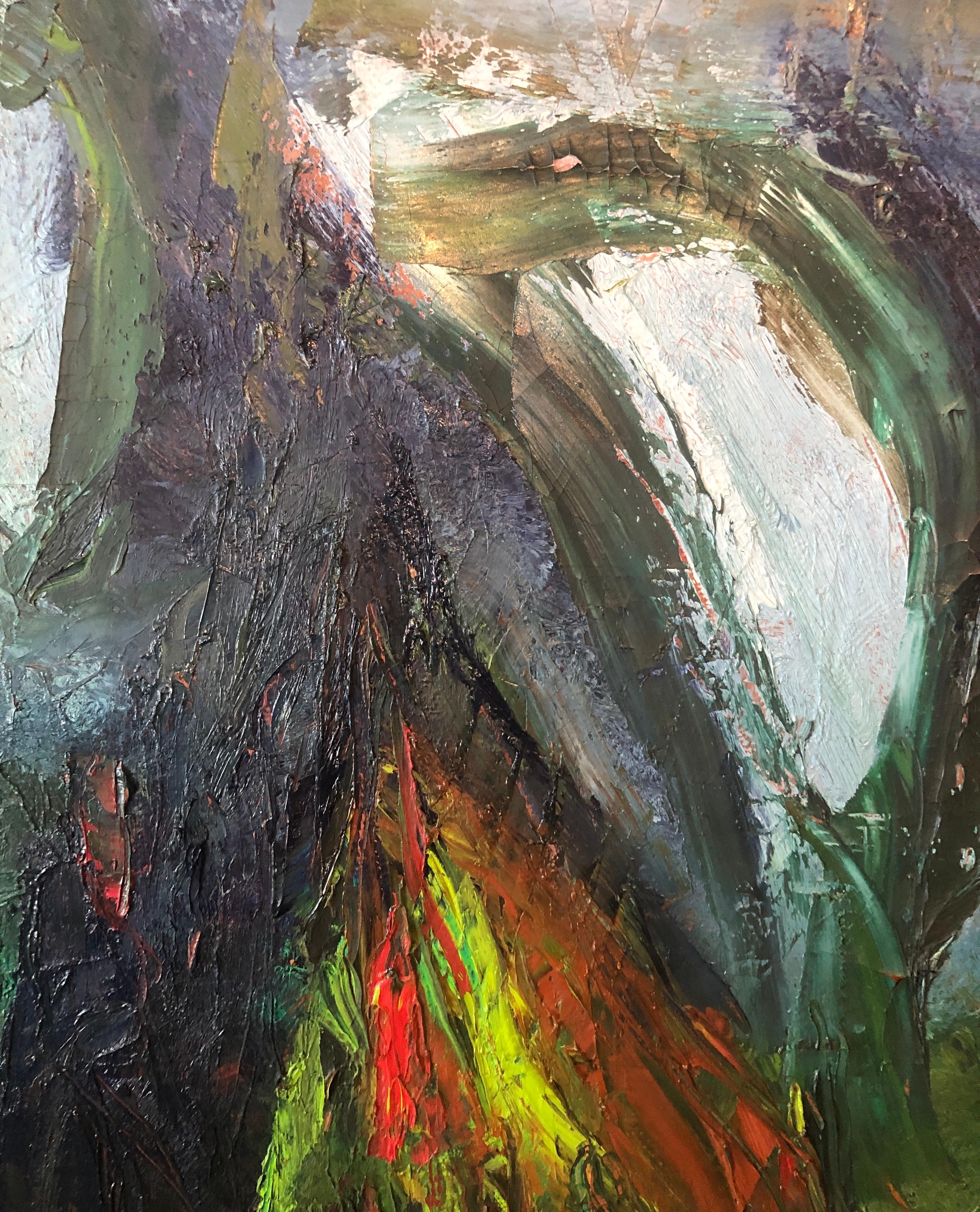 Gran pintura al óleo expresionista abstracta colorista MCM Modernista Ralph Rosenborg en venta 12