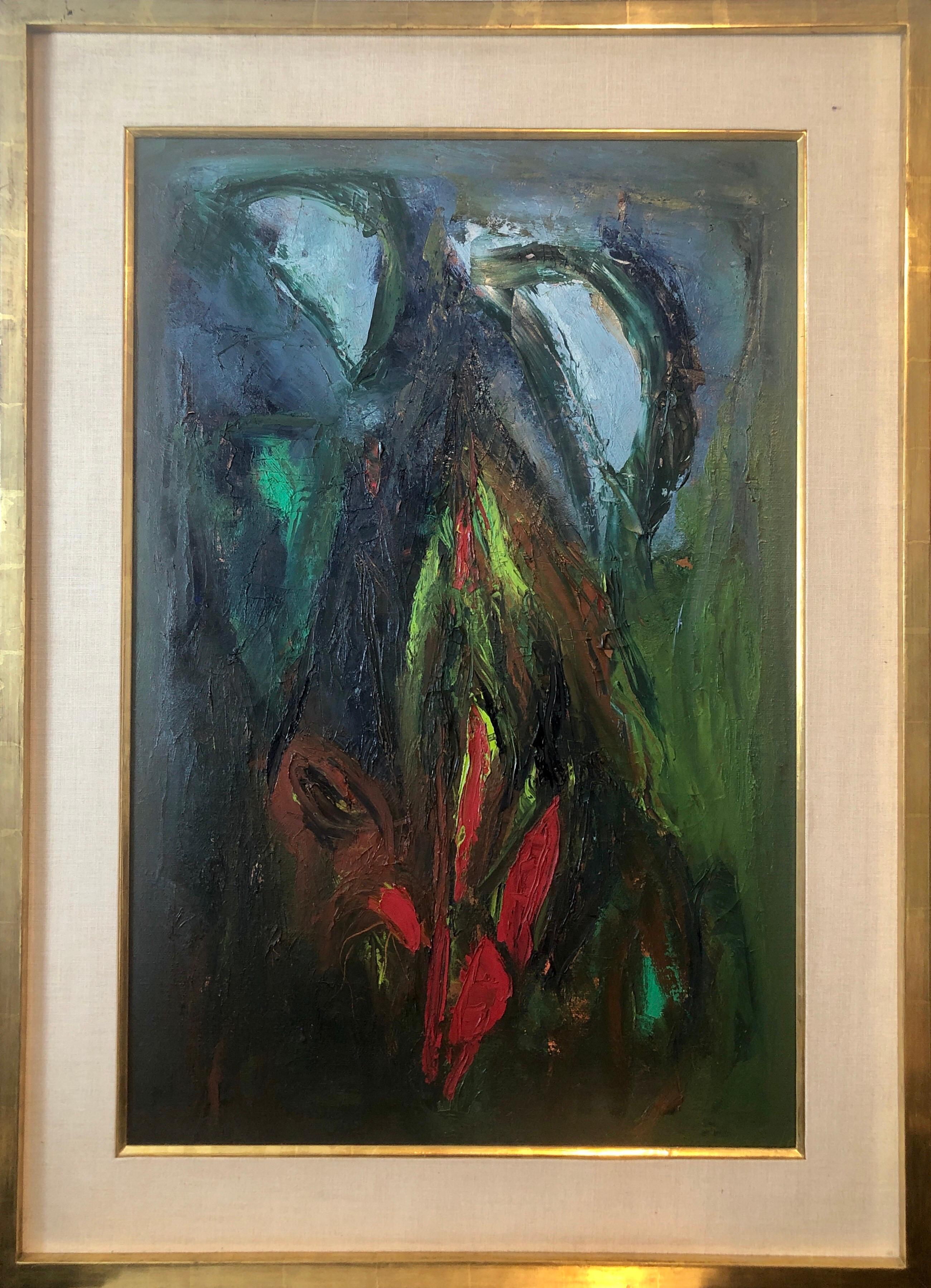 Gran pintura al óleo expresionista abstracta colorista MCM Modernista Ralph Rosenborg en venta 3