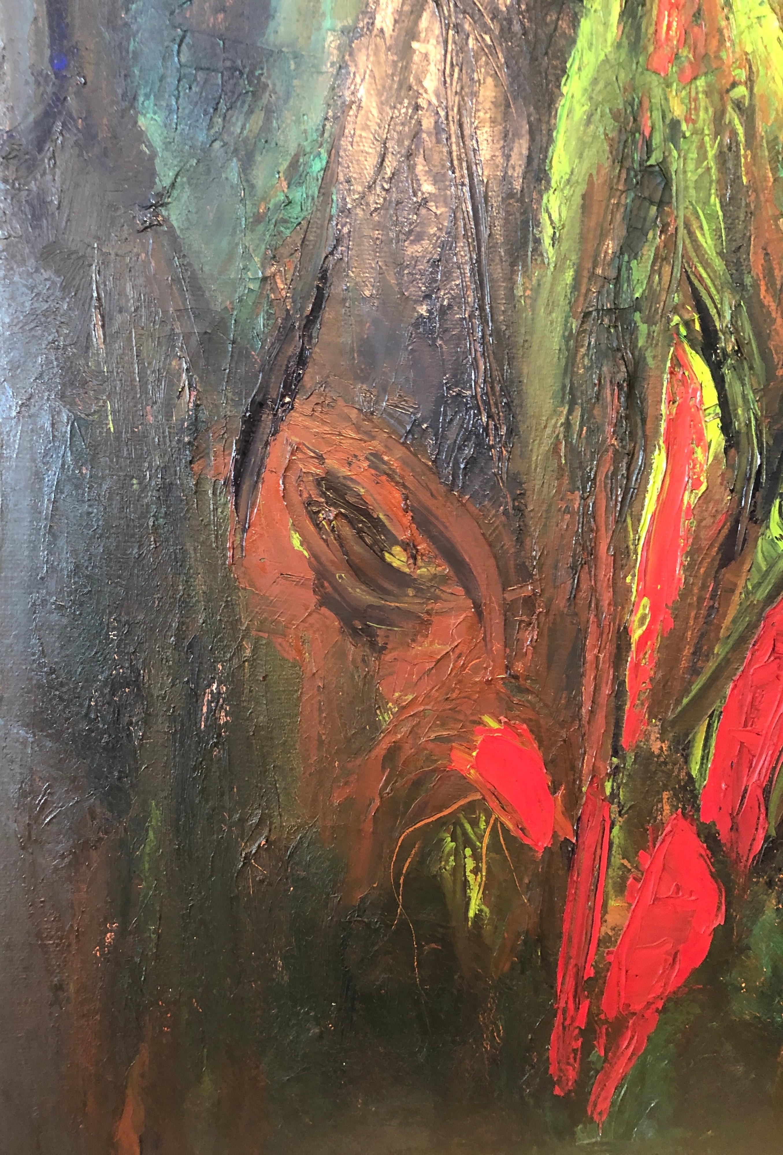 Gran pintura al óleo expresionista abstracta colorista MCM Modernista Ralph Rosenborg en venta 8