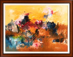 Ralph Rosenborg "Amerikanische Landschaft: Bäume und Himmel" 1973 Signiertes Öl auf Leinwand