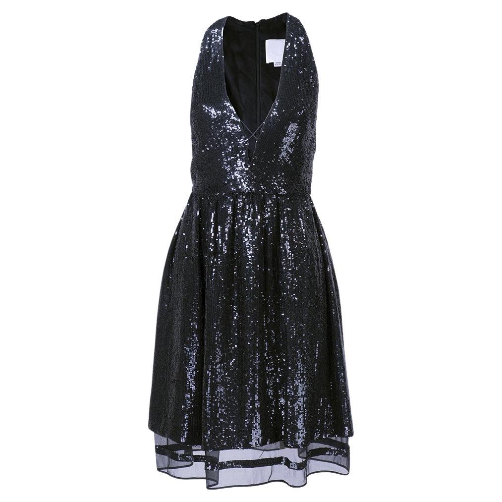 Ralph Rucci Black Sequin Cocktail Dress For Sale