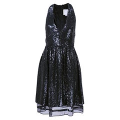 Ralph Rucci Black Sequin Cocktail Dress