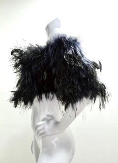 Ralph Rucci Chado Custom Feathered Off the Shoulder Top