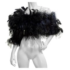 Ralph Rucci Chado Custom Feathered Off the Shoulder Top