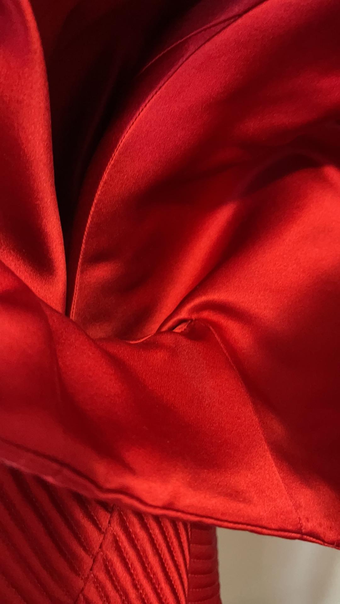 Ralph Rucci Chado Red Silk Runway Bolero Jacket 6
