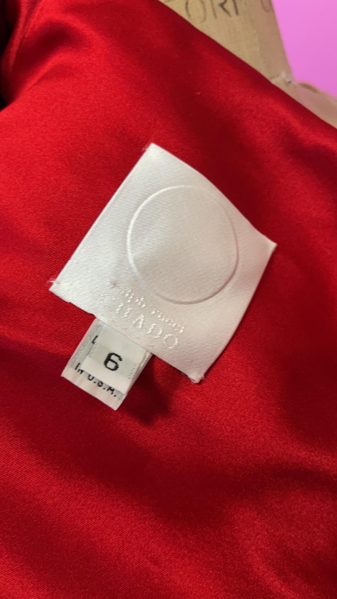 Ralph Rucci Chado Bolero-Jacke aus roter Seide für die Startbahn 7
