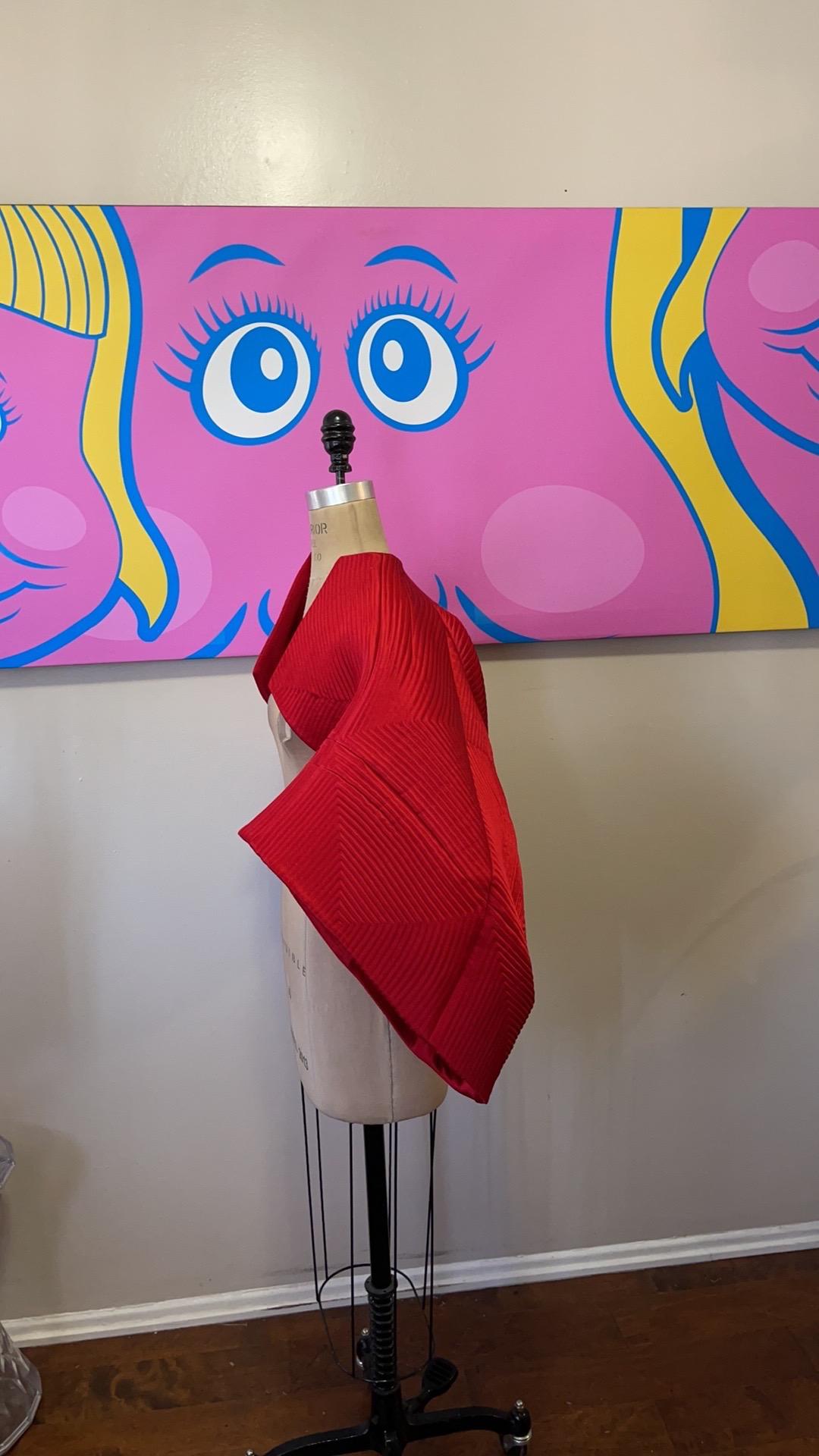 Ralph Rucci Chado Bolero-Jacke aus roter Seide für die Startbahn 4