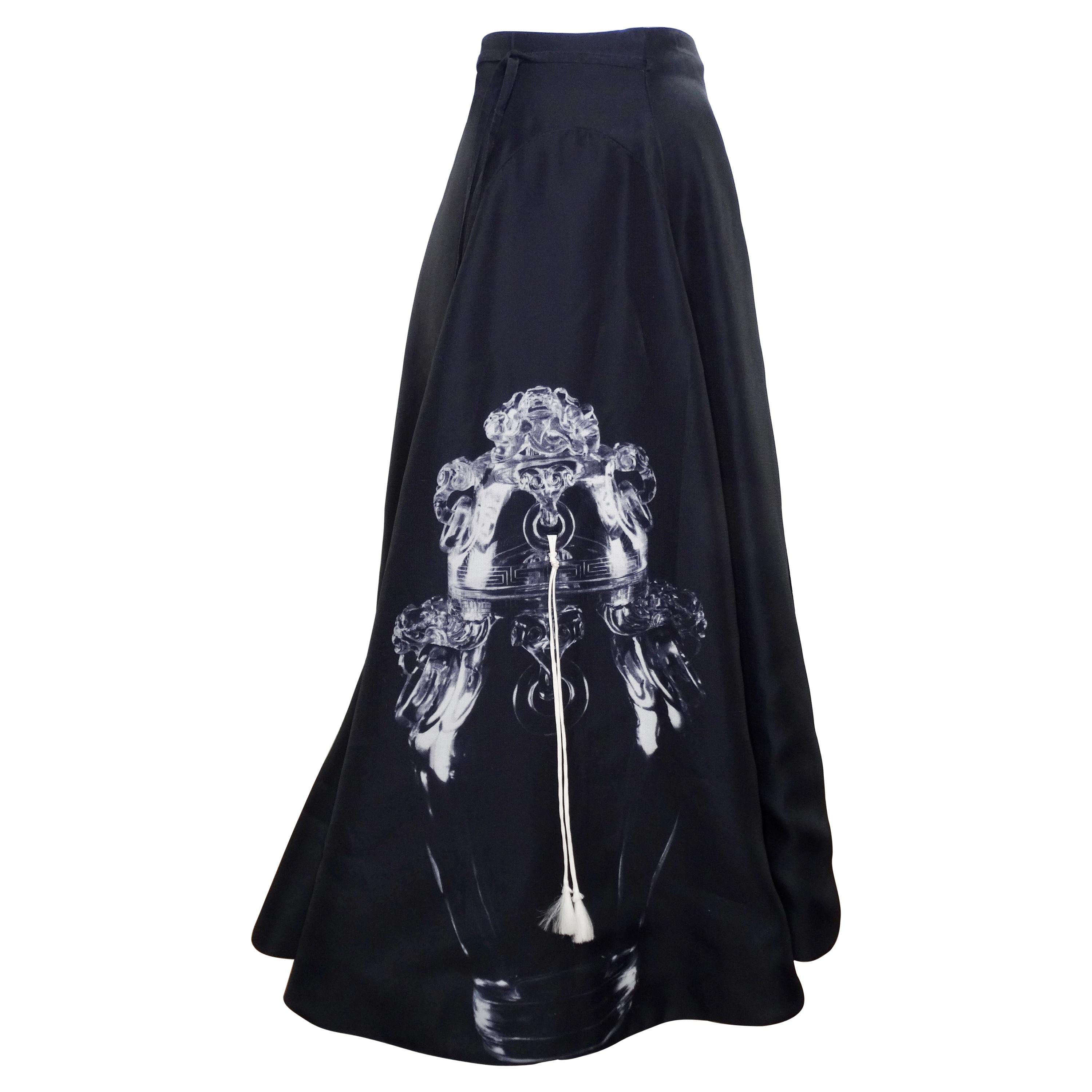 Jupe Crayon Chado Ralph Rucci En Cachemire - Taille M/8-10, Gris Charbon, Design Sculptural Et Funky