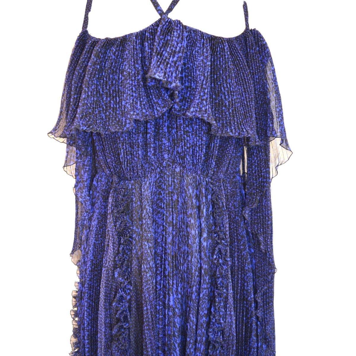 Blaues Seiden-Kugel-Cape-Kleid von Ralph & Russo im Angebot 1