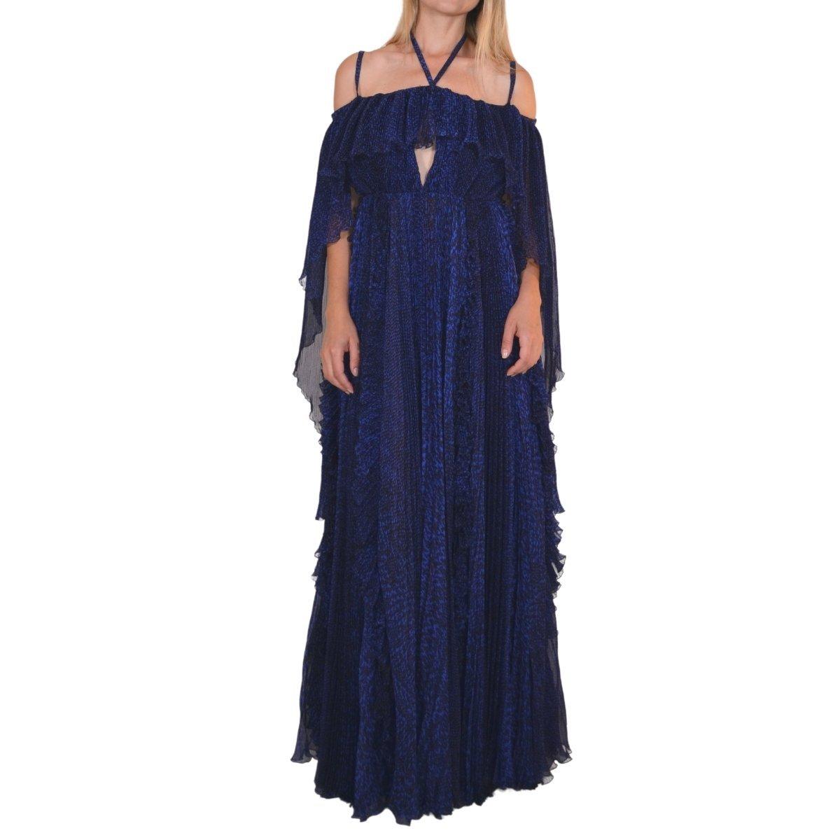 Blaues Seiden-Kugel-Cape-Kleid von Ralph & Russo im Angebot 5