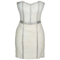 Ralph & Russo Crystal Embellished Lace Mini Dress