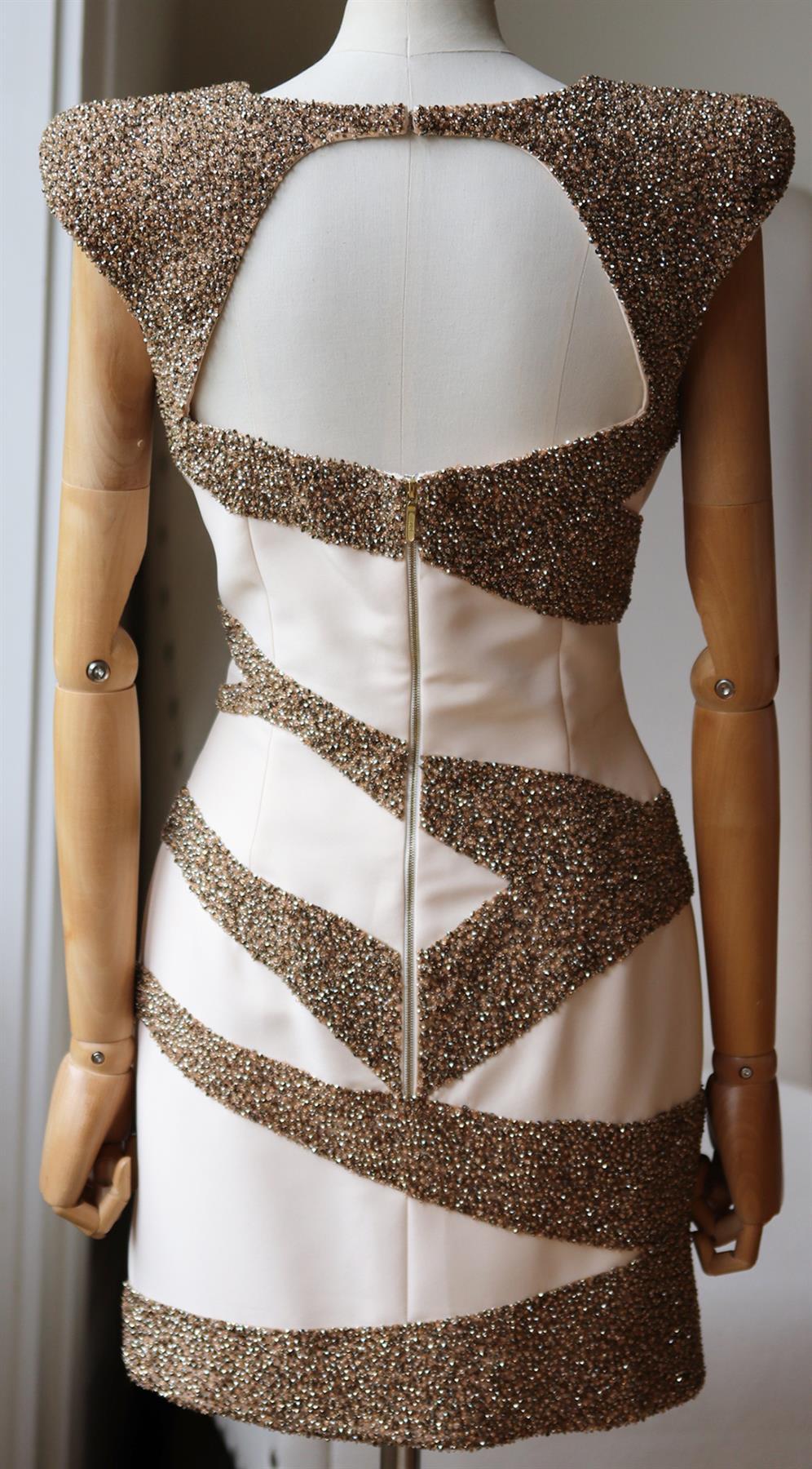 Ralph & Russo Embellished Silk Crepe De Chine Mini Dress In Excellent Condition In London, GB