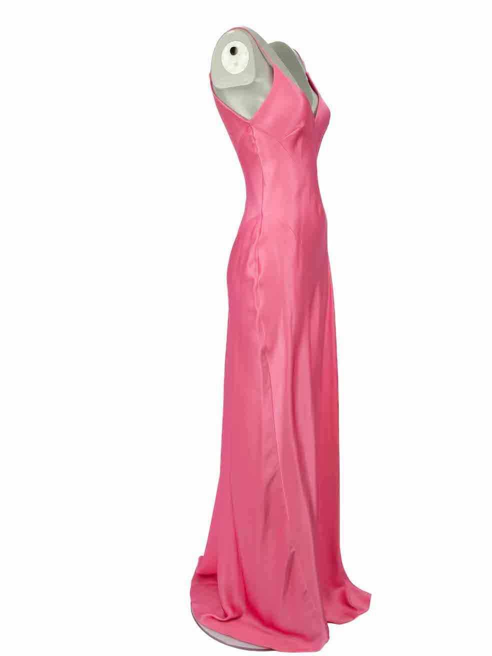 CONDITION is Never worn, with tags. No visible wear to dress is evident on this new Ralph & Russo designer resale item.
  
Details
Pink
Silk
Slip dress
Sleeveless
V-neck
Midi
Front leg slit
Side zip fastening
  
Made in UK
  
Composition
100%